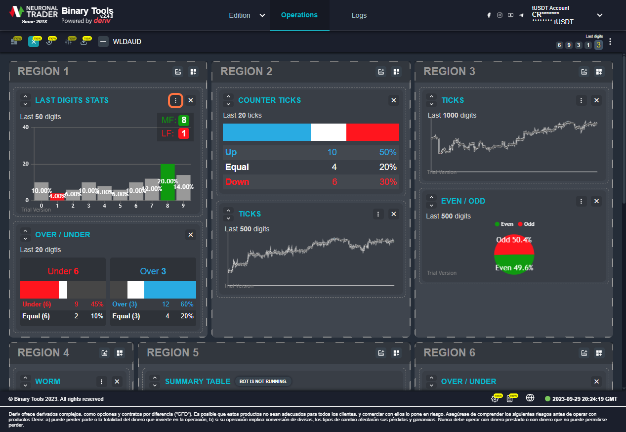 Click on Setting chart